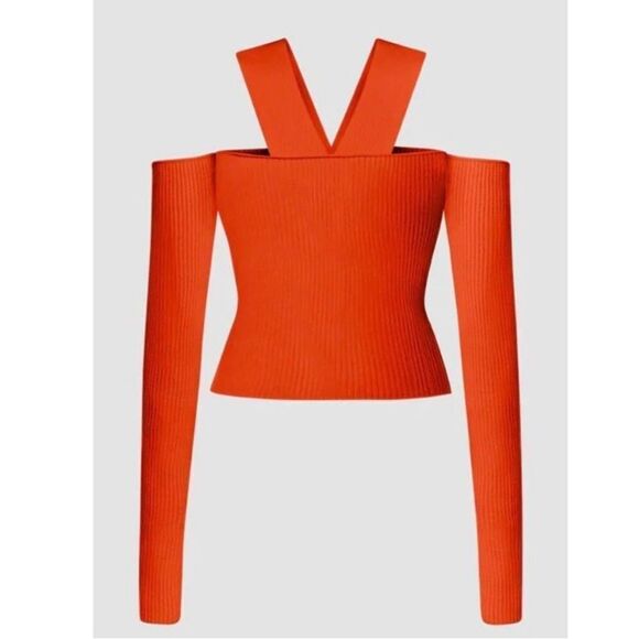 BNWT Herve Ledger V RIB TOP WITH CUT OUT SLEEVES